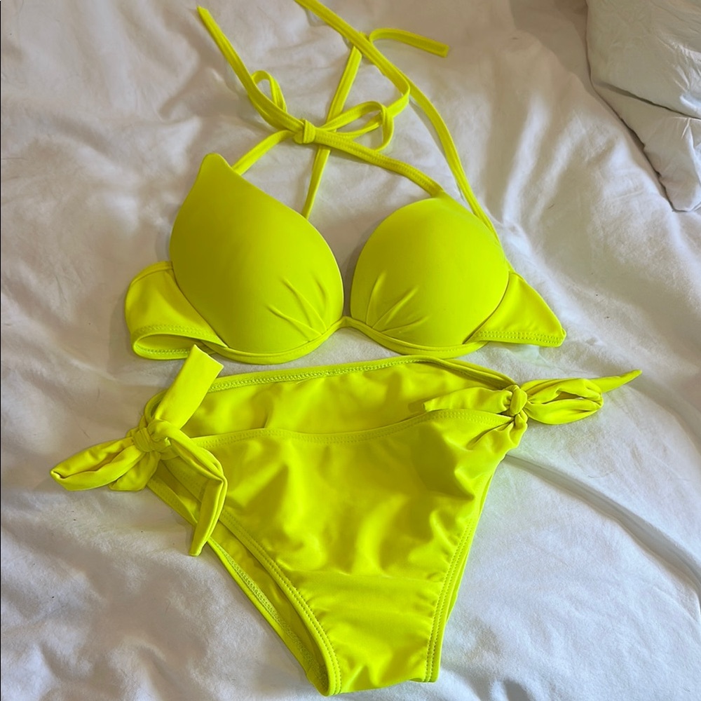SHEIN Neon Yellow Bikini Set